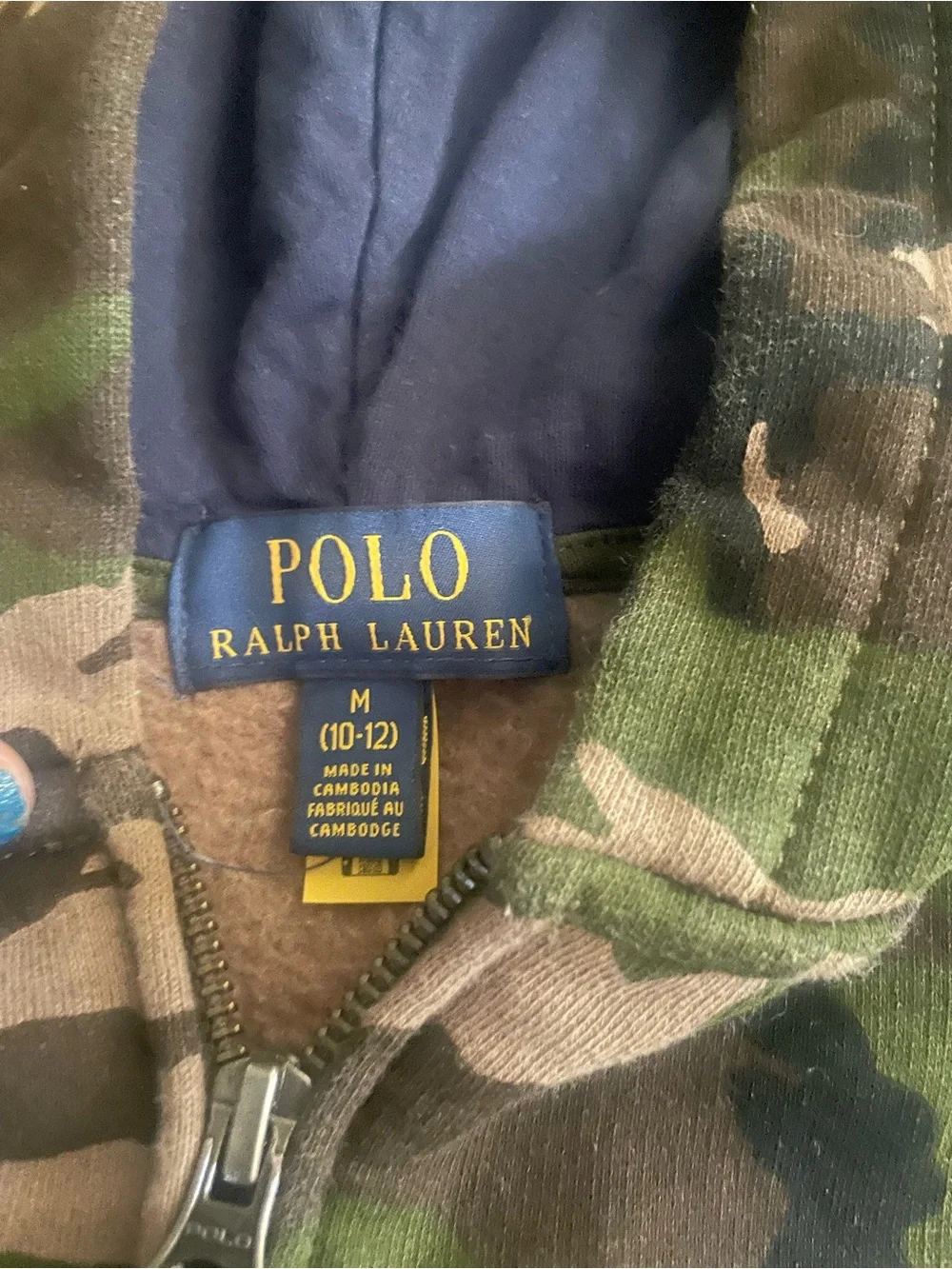 Polo by Ralph Lauren Men's Green Camo Zip-Up Hoodie Jacket